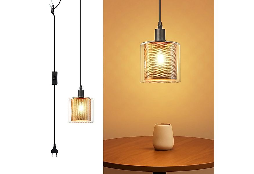 ZMH Pendelleuchte Esszimmer Vintage Pendellampe mit Doppeltem Schirm 1/3/4 günstig online kaufen