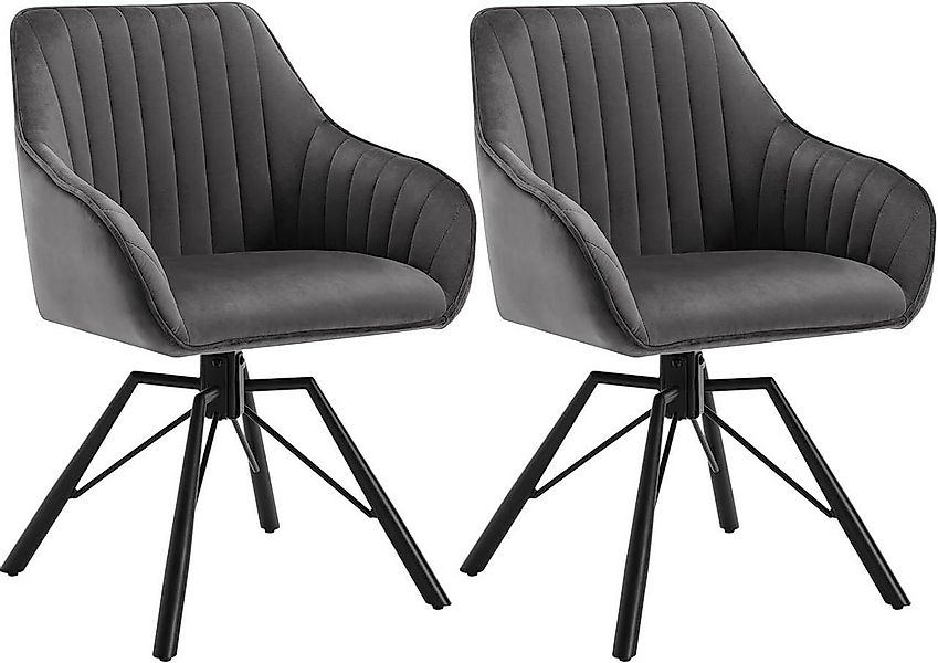 Woltu 4-Fußstuhl (2 St), Esszimmerstuhl drehbar Samt Sessel günstig online kaufen