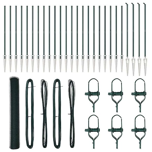 vidaXL Zaunpfosten Grün 50 x 1,4 m 13 mm Maschenweite Stahl und PVC 3353138 günstig online kaufen