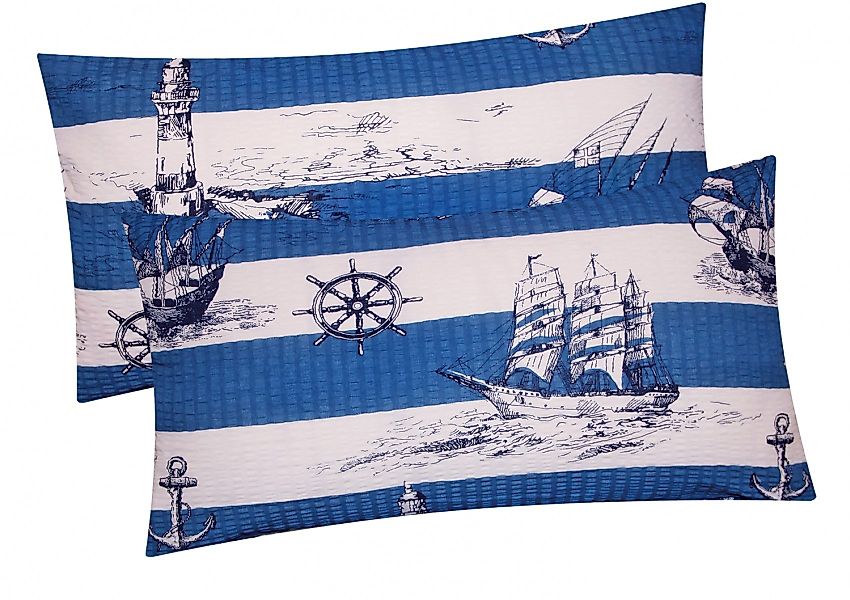 Heubergshop Kissenbezug, (2 Stück), Seersucker 40x80cm günstig online kaufen