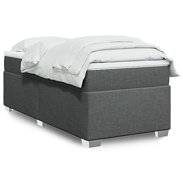 vidaXL Boxspringbett, Boxspringbett mit Matratze Dunkelgrau 90x200 cm Stoff günstig online kaufen