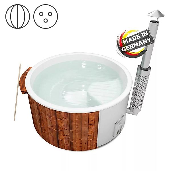 Holzklusiv Hot Tub Saphir 200 Thermoholz Basic Deluxe Wanne Weiß günstig online kaufen