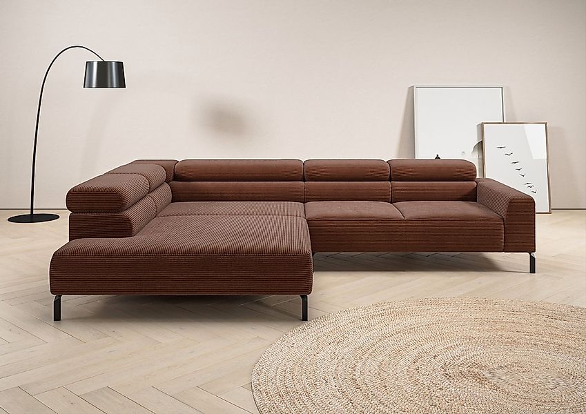 Places of Style Ecksofa "Antonelli, L-Form, inkl. Kopfteilverstellung, Brei günstig online kaufen