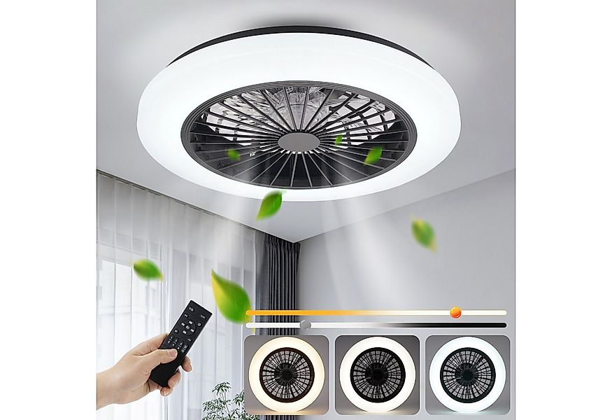 ZMH Deckenventilator Mit Beleuchtung Leise 6-Gang 40W Dimmbar Deckenleuchte günstig online kaufen