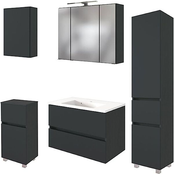 welltime Badmöbel-Set »Welltime Möbel Baabe Waschtisch-Set 3tlg. oder 5tlg. günstig online kaufen