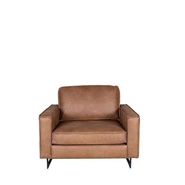 Lounge Sessel in Cognac Braun Microfaser Armlehnen günstig online kaufen
