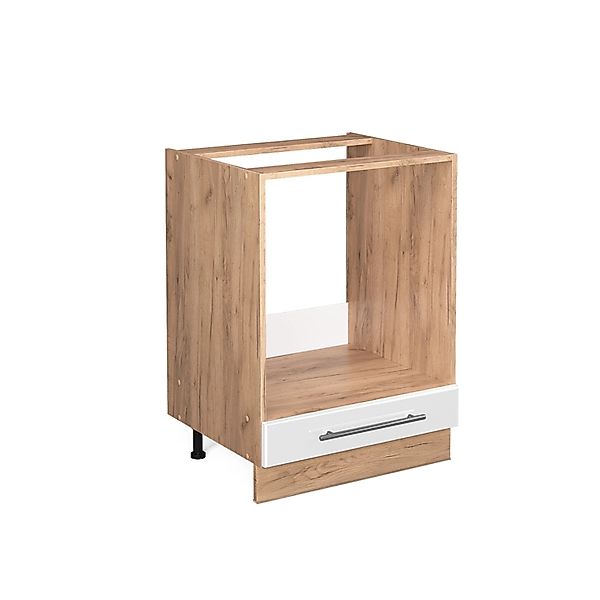 Vicco Herdumbauschrank Fame-Line, Weiß Hochglanz/Goldkraft Eiche, 60 cm ohn günstig online kaufen