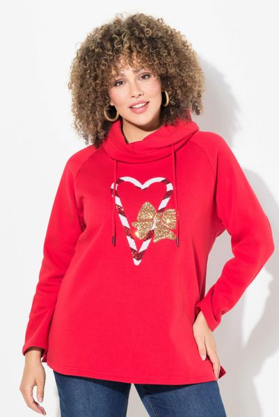 Ulla Popken Sweatshirt Sweatshirt Zuckerstangen Stehkragen günstig online kaufen