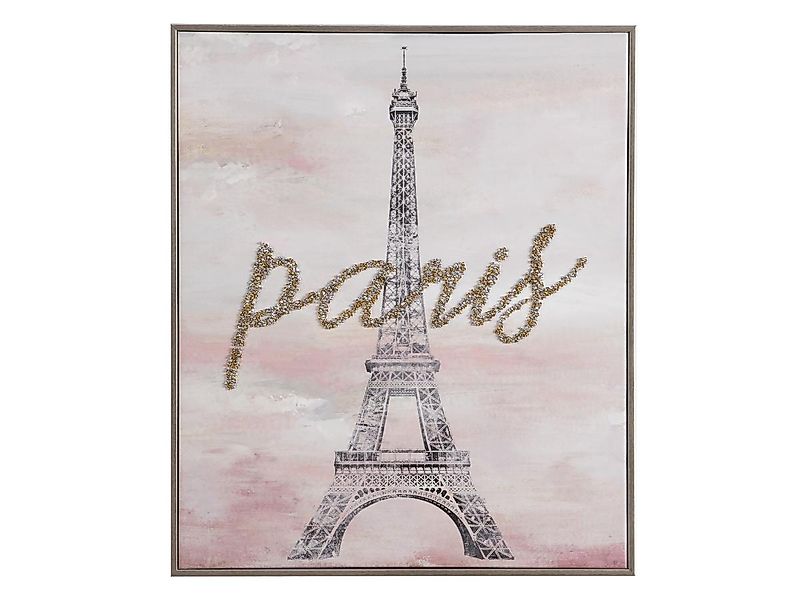 Kunstdruck Paris mit Schmuck - Rahmen Kiefernholz - 54 x 64 cm - LUTECE günstig online kaufen