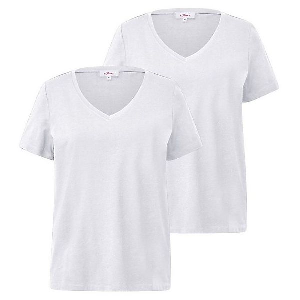 s.Oliver T-Shirt Basic (2-tlg) V-Ausschnitt, kurze Ärmel, 2er Pack günstig online kaufen