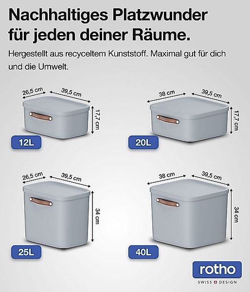 ROTHO Aufbewahrungsbox 4er-Set Kiste mit Deckel Maloja 40l (Aufbewahrungsse günstig online kaufen