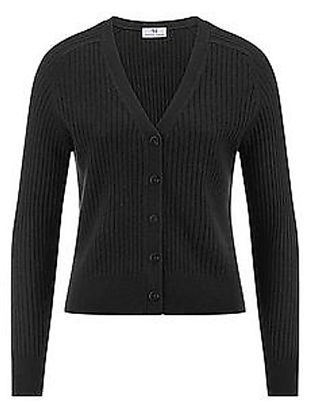 Strickjacke V-Ausschnitt aus Seide und Kaschmi Peter Hahn schwarz günstig online kaufen