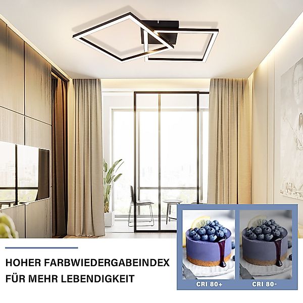 Nettlife LED Deckenleuchte Flur Schwarz Geometrisch günstig online kaufen