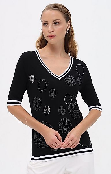 Passioni T-Shirt mit Kreismuster aus Strass günstig online kaufen