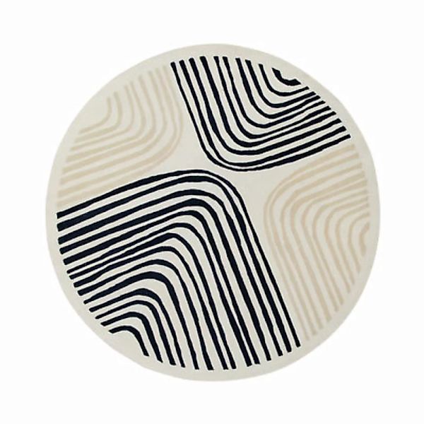 Teppich Labyrinthe textil beige / Ø 200 cm - Handgetuftet - Maison Sarah La günstig online kaufen