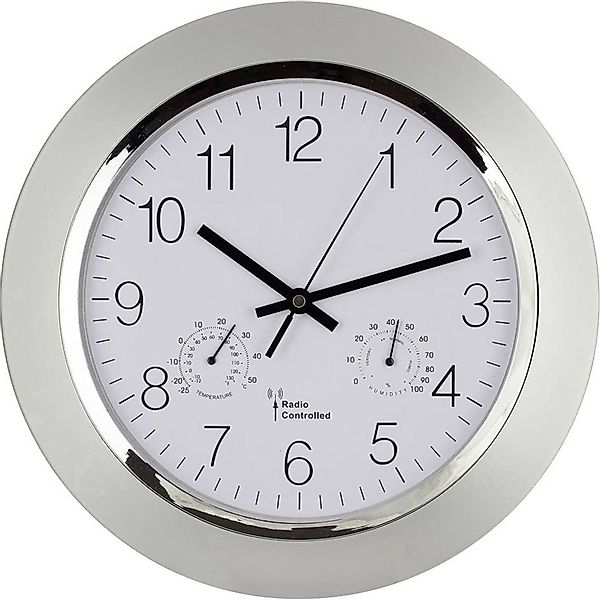 EUROTIME Wanduhr Funk-Wanduhr mit Thermo- / günstig online kaufen