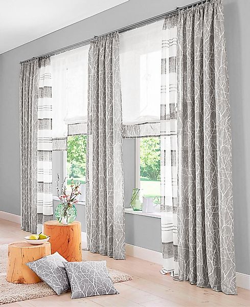 my home Raffrollo "Camposa" mit Klettband Transparent, Voile, Polyester günstig online kaufen