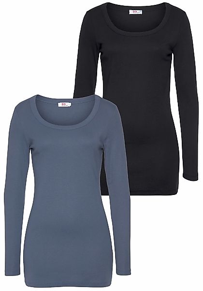 Flashlights Langarmshirt, 2 Stk. sehr figurbetonter Schnitt, Rundhalsaussch günstig online kaufen