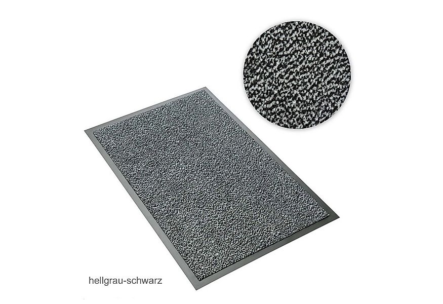 Metzker® Fußmatte Sauberlaufmatte hellgrau-schwarz meliert 60 x 90 cm, rech günstig online kaufen