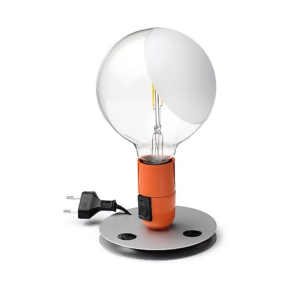 FLOS Lampadina LED-Tischlampe orange, Fuß schwarz günstig online kaufen