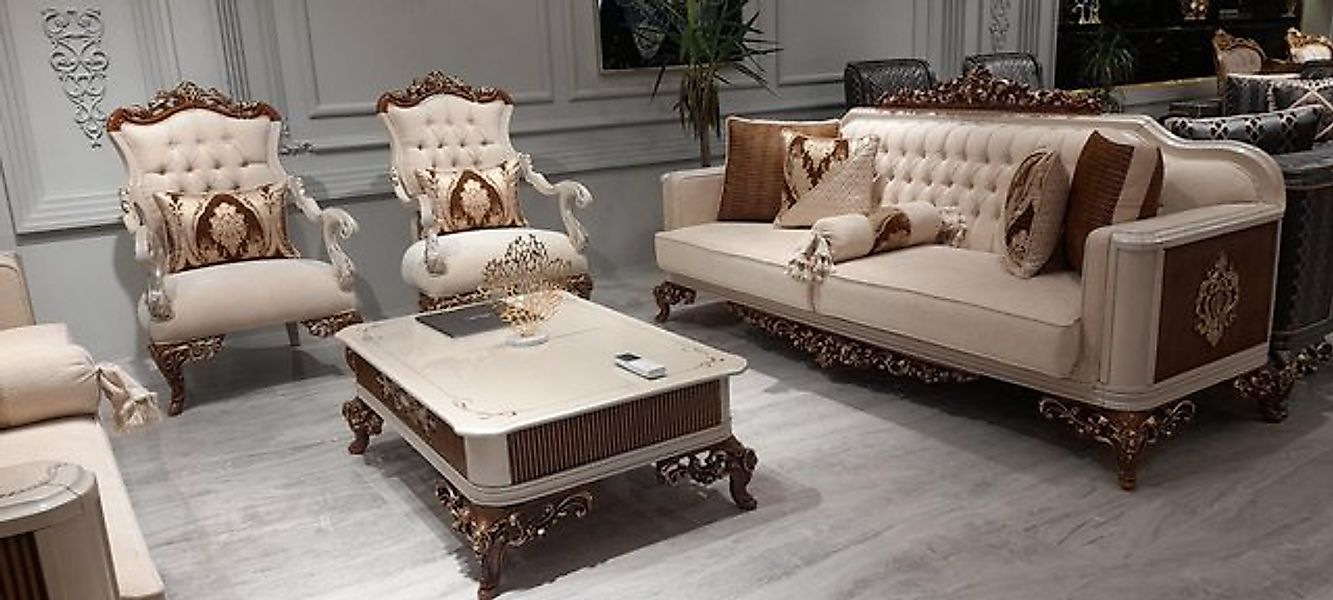 Xlmoebel Sofa Traditionelles Sofa-Ensemble 4-teiliges Set 311 Sitz + Beiste günstig online kaufen