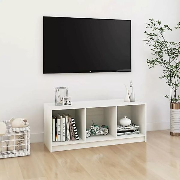 Tv-schrank Weiß 104x33x41 Cm Massivholz Kiefer günstig online kaufen