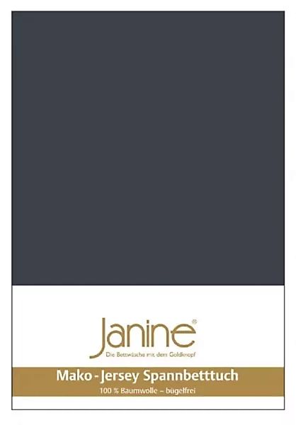 Janine Spannbetttuch Mako-Feinjersey 5007 titan Größe:  150x200 cm günstig online kaufen