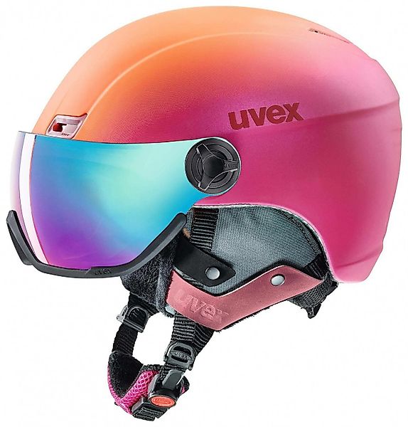 uvex HLMT 400 Visor Style Skihelm (Größe: 53-58 cm, 90 pink/orange met mat) günstig online kaufen