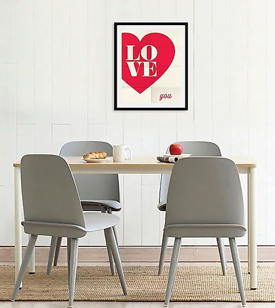 queence Bild »Love you«, Schriftzug-Liebessprüche-Herz-Herzbilder, (1 St.), günstig online kaufen