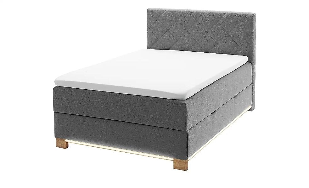 Boxspringbett USB-Anschluss & LED- Beleuchtung  Clara ¦ grau ¦ Maße (cm): B günstig online kaufen