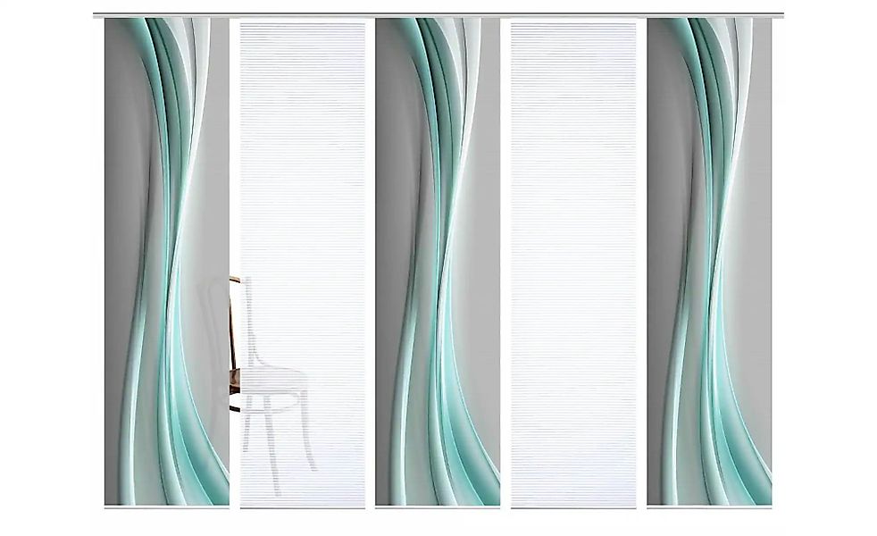 HOME in green Schiebegardine "ELANIA" Paneelwagen 5 Stk. tlg. SET DIGITALDR günstig online kaufen