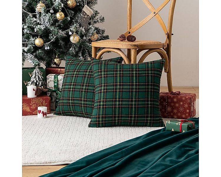 BTTO Kissenbezüge Kissenbezüge weihnachten 45x45cm,Kariert Plaid Quadratisc günstig online kaufen