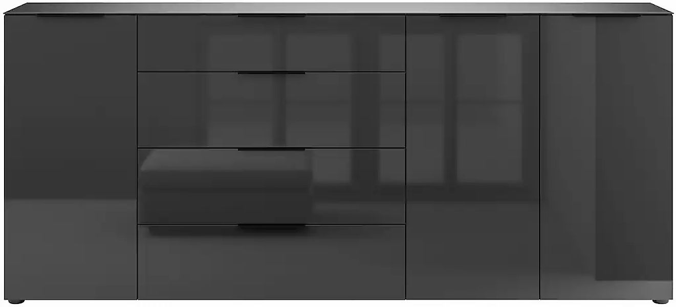Manjana Möbel Sideboard "Style" mit Metallgriffen & Glasfront, Soft-Close, günstig online kaufen