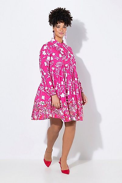 MIAMODA Hemdbluse Bluse A-Linie Volant mit Blütenmuster günstig online kaufen