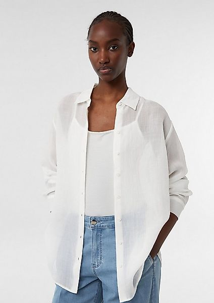 comma Langarmbluse Bluse Semitransparente Ramie-Bluse in Oversize günstig online kaufen