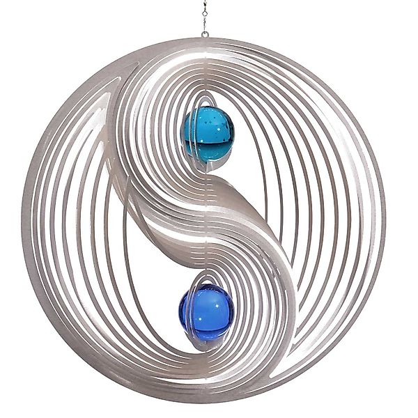 ILLUMINO Deko-Windrad Edelstahl Windspiel Yin Yang günstig online kaufen