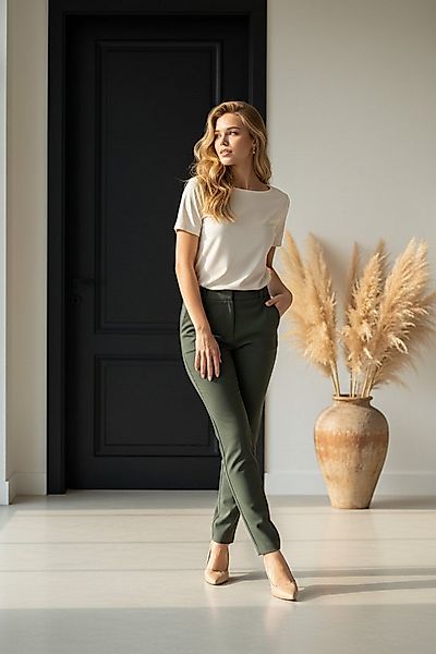 Zuckerwatte T-Shirt modisches Rundhalsshirt, Rippoptik, weiche Modalmischun günstig online kaufen