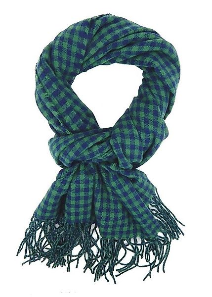 Ella Jonte Modeschal, grün blau Karo breiter Herbst Winterschal Fransen günstig online kaufen