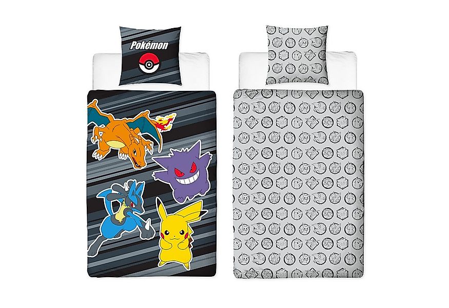 Familando Kinderbettwäsche Pokémon Fire - Set 2-teilig - 135x200 80x80 cm m günstig online kaufen