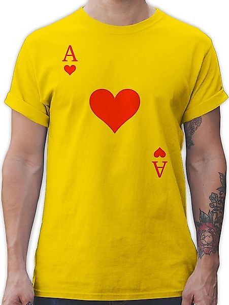 Shirtracer T-Shirt Herz Ass Kartenspiel Karneval Kostüm Karneval & Fasching günstig online kaufen