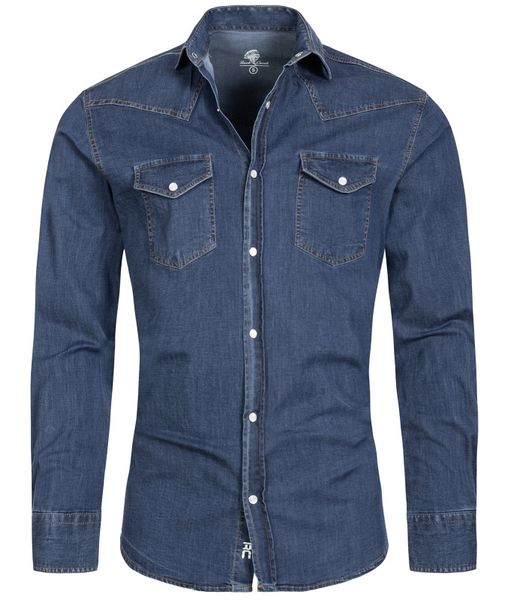 Rock Creek Jeanshemd Herren Jeanshemd Blau günstig online kaufen