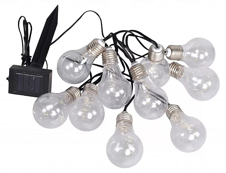 LED Solar Lichterkette 10 Glühbirnen 380 cm lang günstig online kaufen