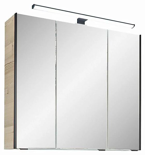 Vito Spiegelschrank ALOMI, Polar Pinie Dekor, 3 Spiegeltüren, inkl. LED-Auf günstig online kaufen