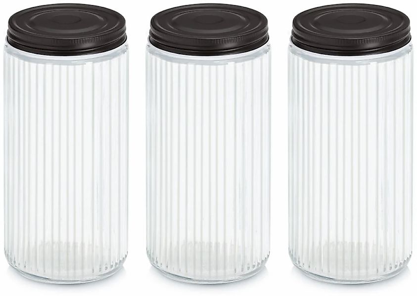 Zeller Present Vorratsglas "mit Metalldeckel, 3-tlg." Set, 3 Stk. tlg. luft günstig online kaufen