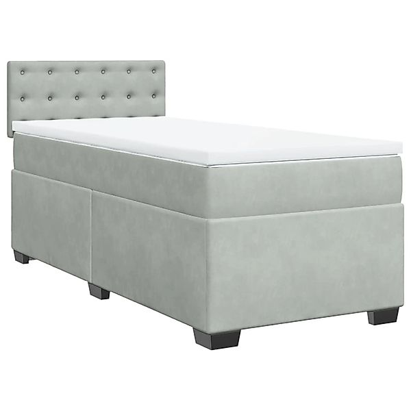 vidaXL Boxspringbett mit Matratze Hellgrau 90x190 cm Samt2097886 günstig online kaufen