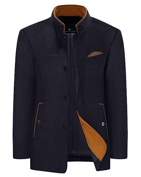 Allthemen Wollmantel mit Stehkragen Wintermantel Herren warmer Kurzmantel günstig online kaufen