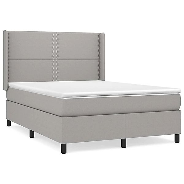 vidaXL Boxspringbett mit Matratze Hellgrau 140x200 cm Stoff1396704 günstig online kaufen