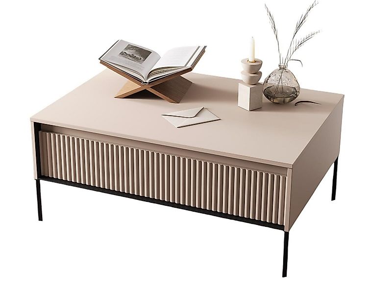 Compleo Couchtisch FLORE mit 1 Schubladen, Modern Kaffeetisch für Wohnzimme günstig online kaufen