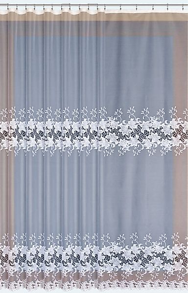 QBTEXTIL Gardine Weiß 31153, halbtransparent, Jacquard-Stoff, günstig online kaufen
