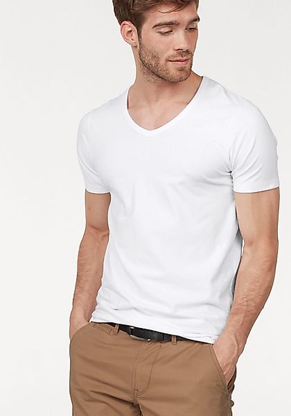 Jack & Jones T-Shirt "SLIM- FIT BASIC TEE V-NECK" mit V-Ausschnitt günstig online kaufen